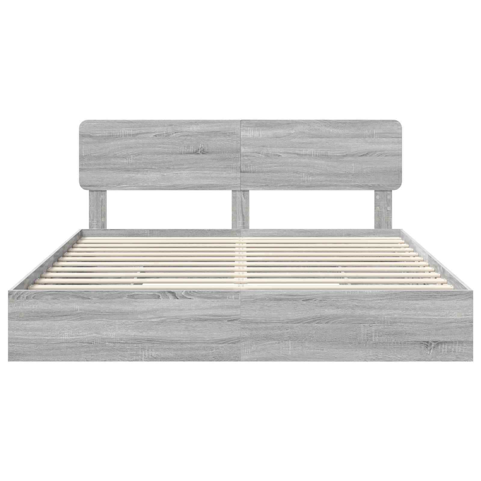 Seng med Oppbevaring Grå Sonoma 200 x 200 cm Konstruert tre
