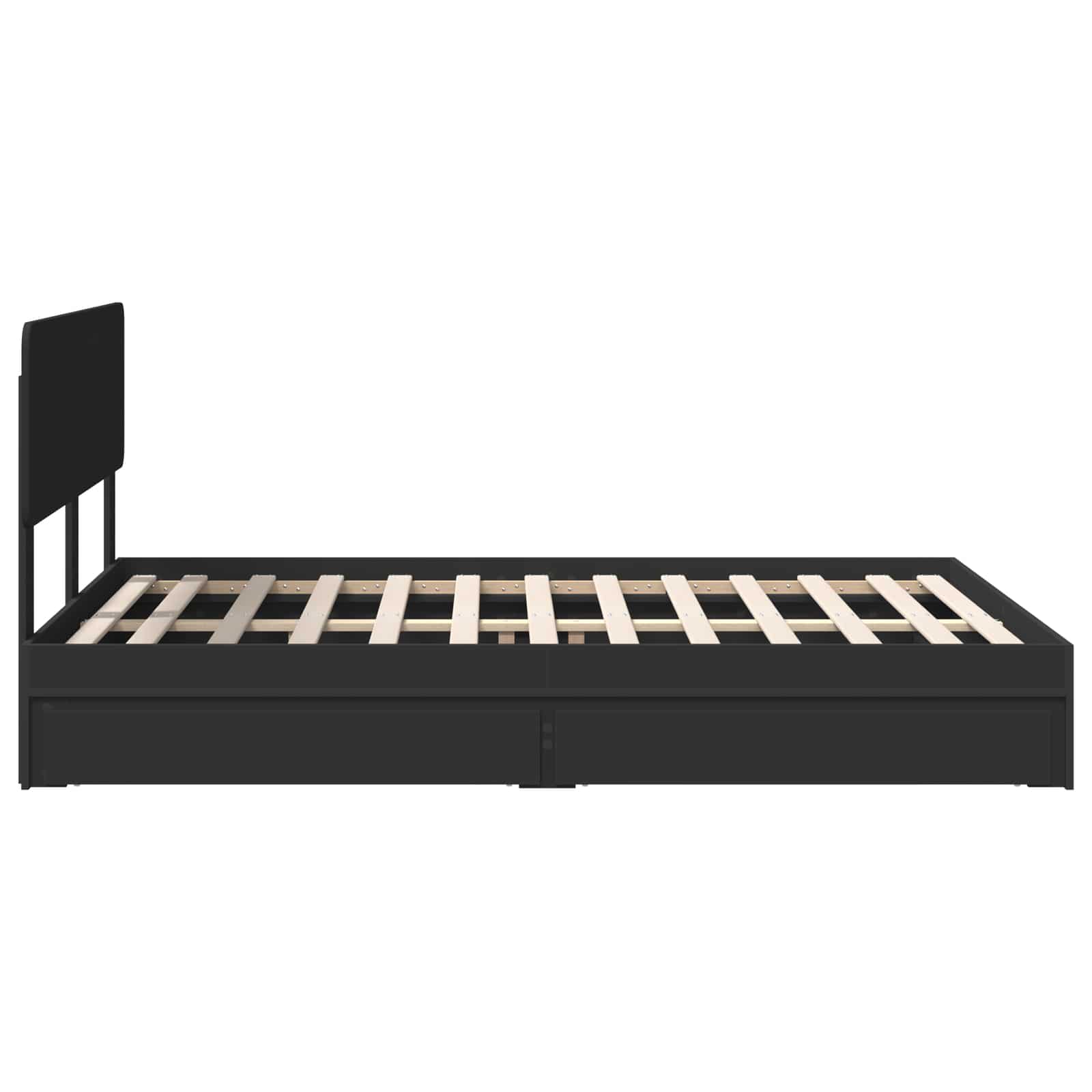 Seng med Oppbevaring Svart 150 x 200 cm Konstruert tre