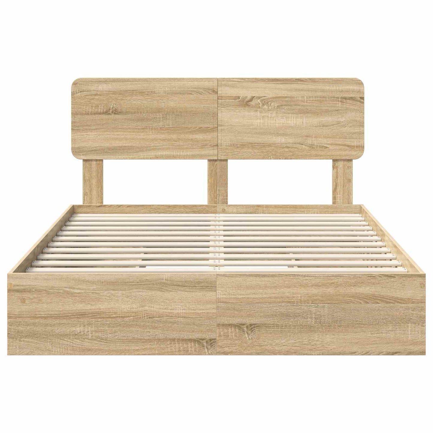 Seng med Oppbevaring Sonoma eik 150 x 200 cm Konstruert tre