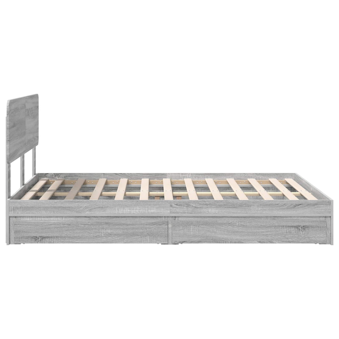 Seng med Oppbevaring Grå Sonoma 140 x 200 cm Konstruert tre