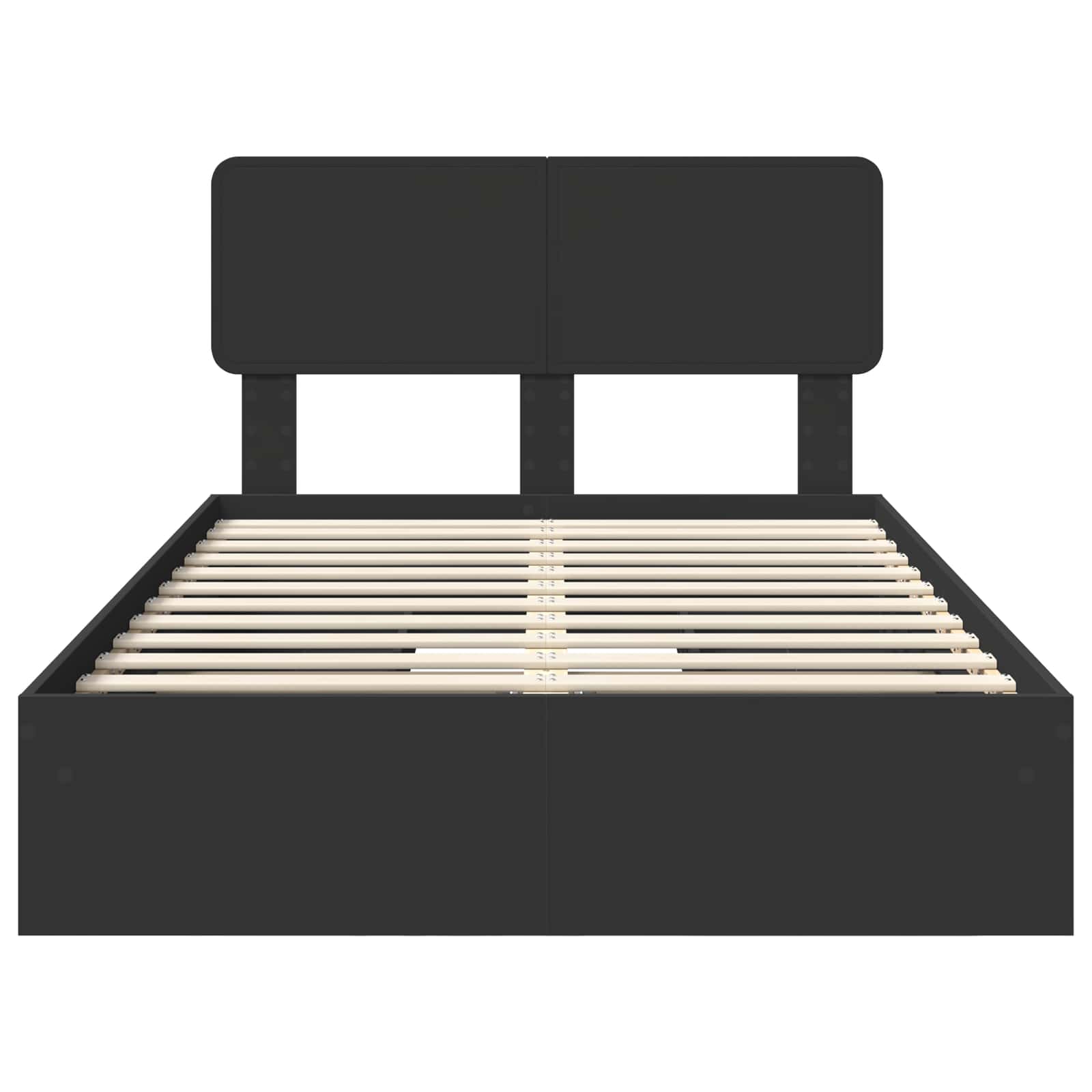Seng med Oppbevaring Svart 135 x 190 cm Konstruert tre