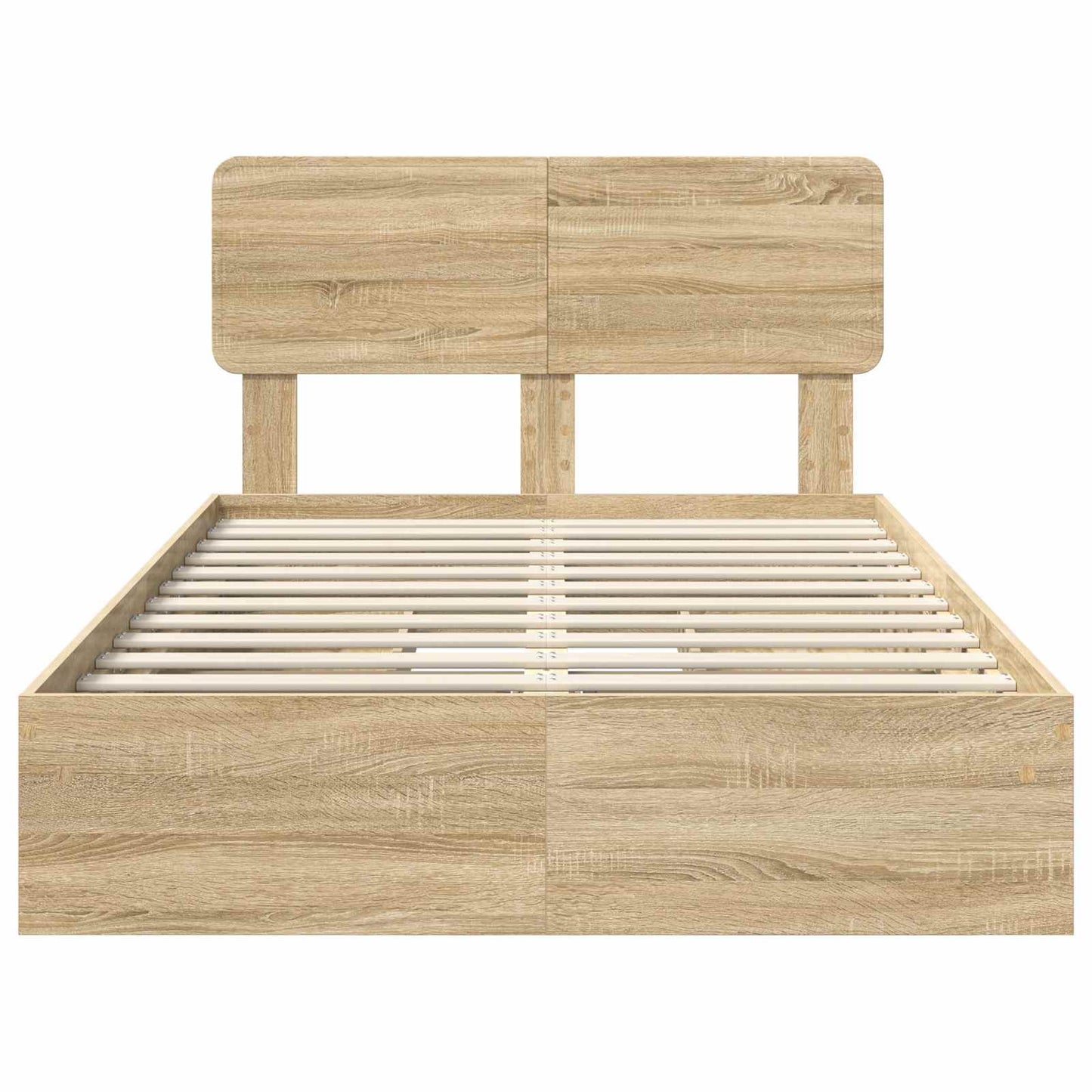 Seng med Oppbevaring Sonoma eik 135 x 190 cm Konstruert tre