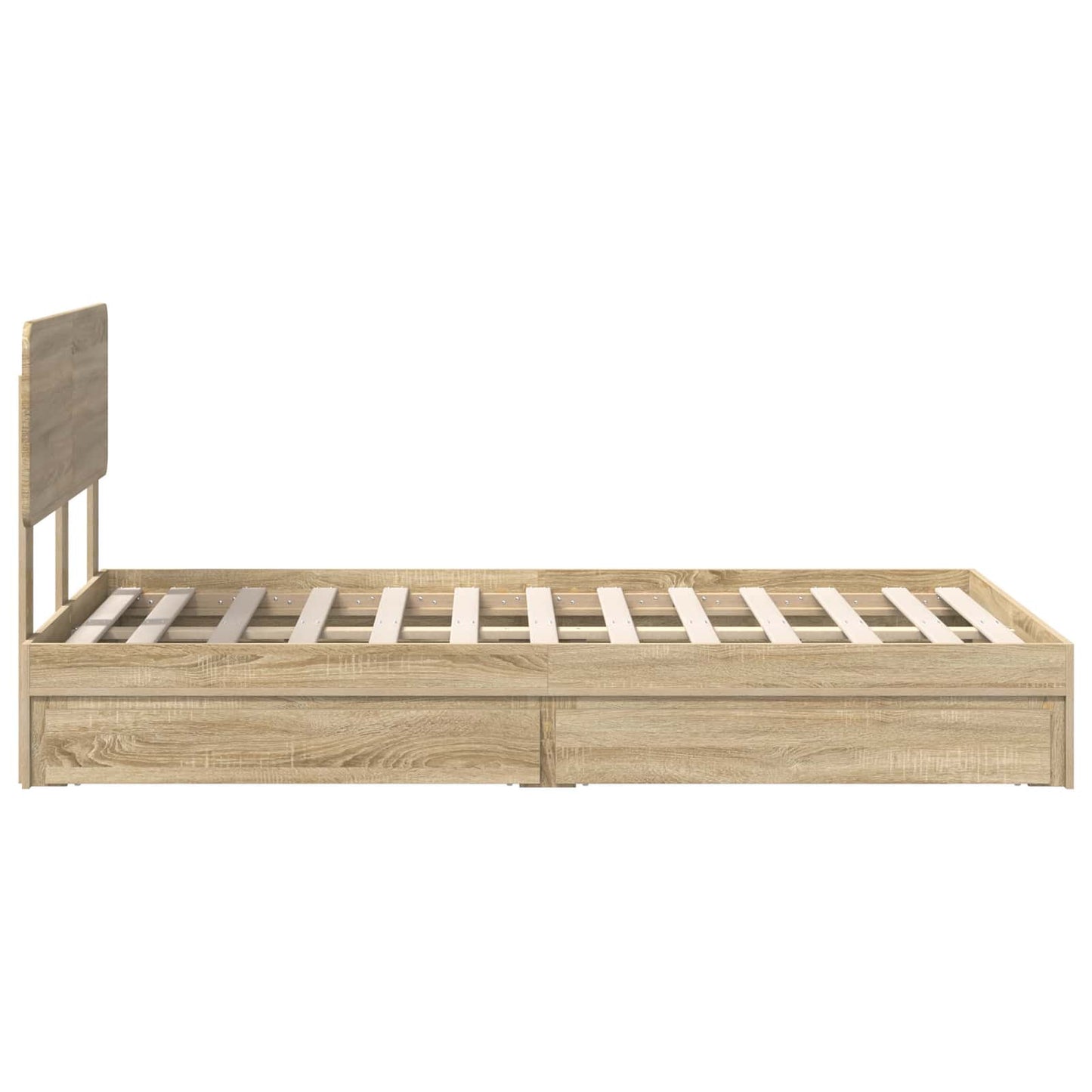 Seng med Oppbevaring Sonoma eik 135 x 190 cm Konstruert tre