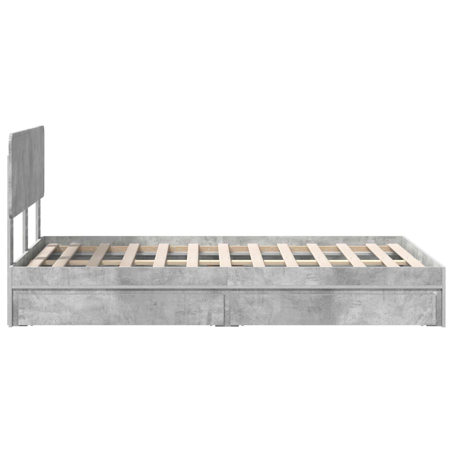 Seng med Oppbevaring Betonggrå 135 x 190 cm Konstruert tre