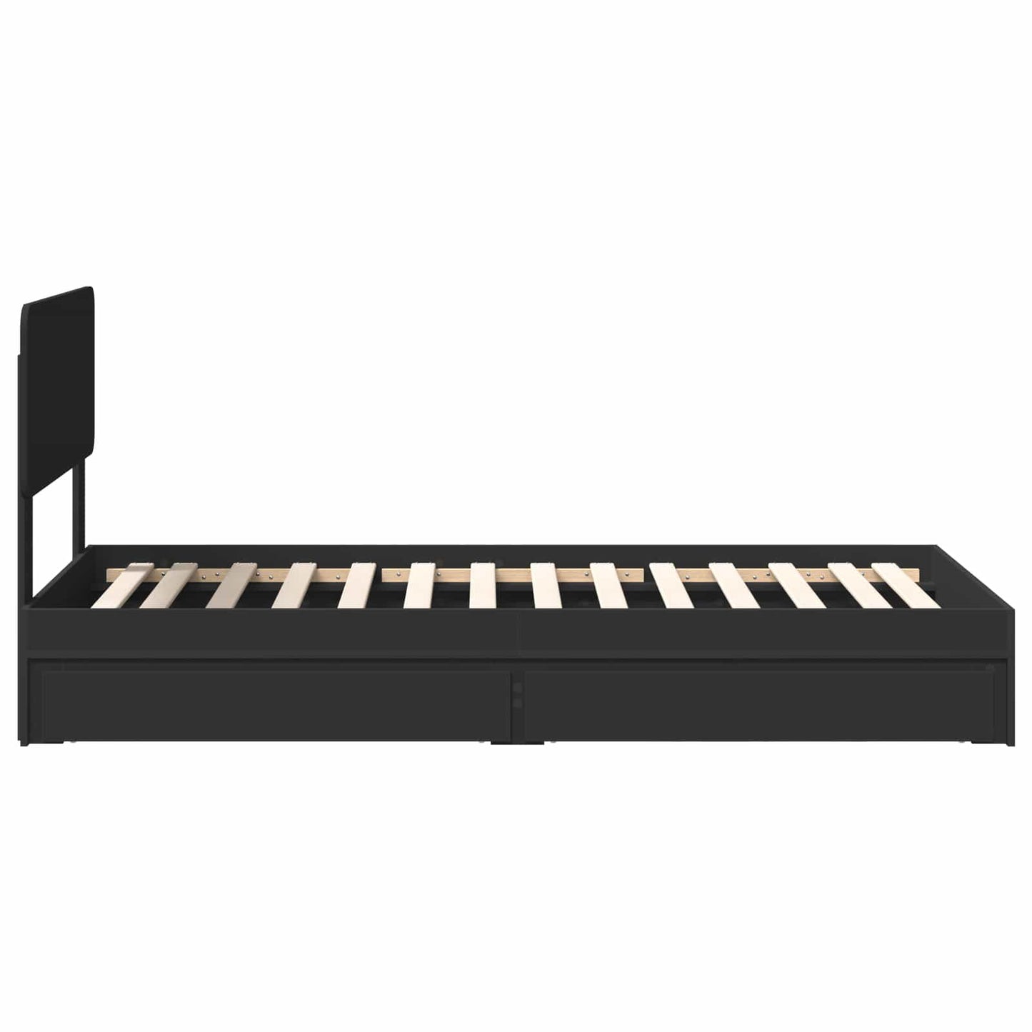 Seng med Oppbevaring Svart 100 x 200 cm Konstruert tre
