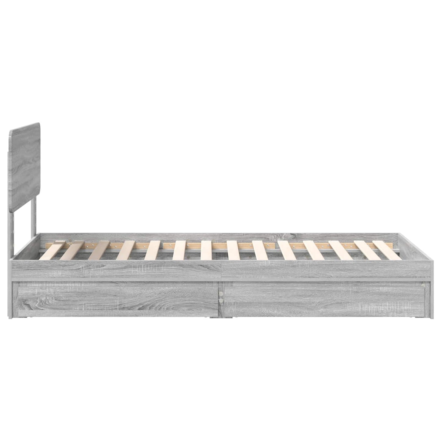 Seng med Oppbevaring Grå Sonoma 100 x 200 cm Konstruert tre