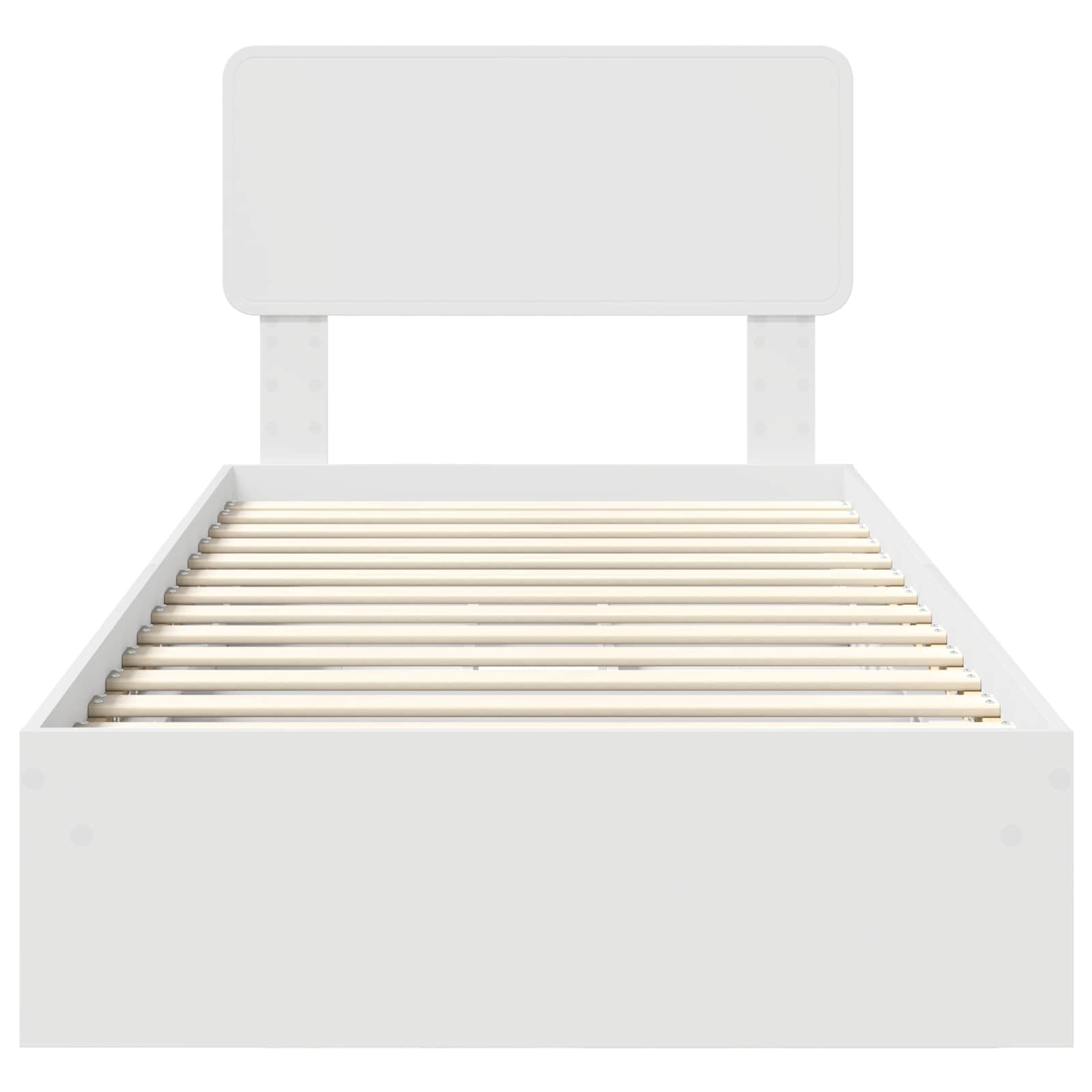 Seng med Oppbevaring med skuff Hvit 90 x 190 cm Konstruert tre