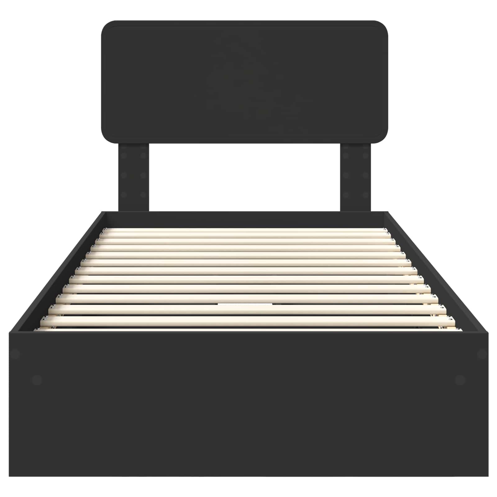 Seng med Oppbevaring med skuff Svart 75 x 190 cm Konstruert tre