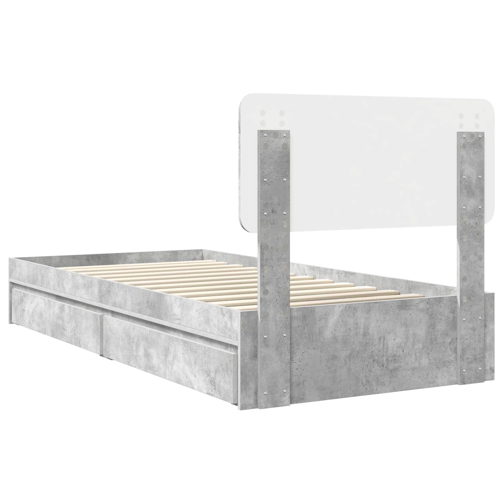 Seng med Oppbevaring Betonggrå 75 x 190 cm Konstruert tre