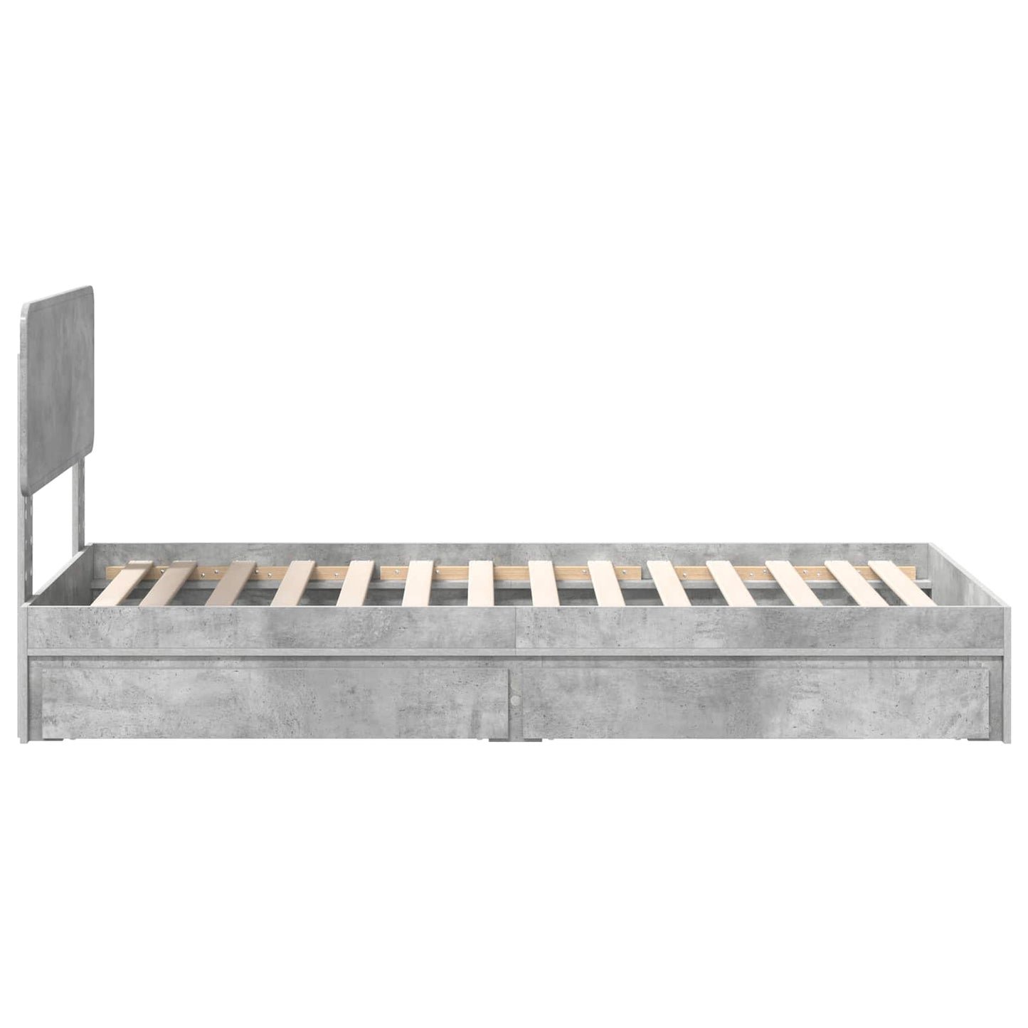 Seng med Oppbevaring Betonggrå 70 x 190 cm Konstruert tre