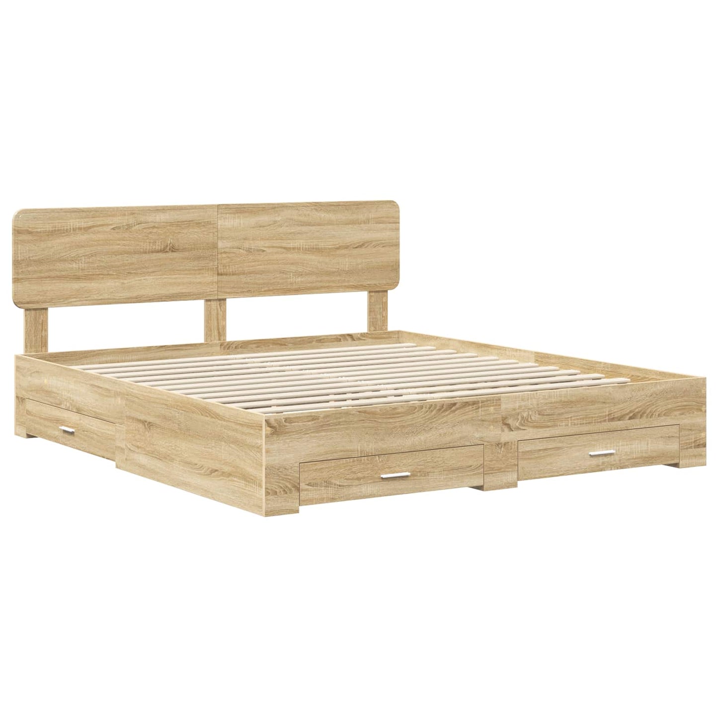 Sengestamme med skuff Sonoma eik 200 x 200 cm Konstruert tre