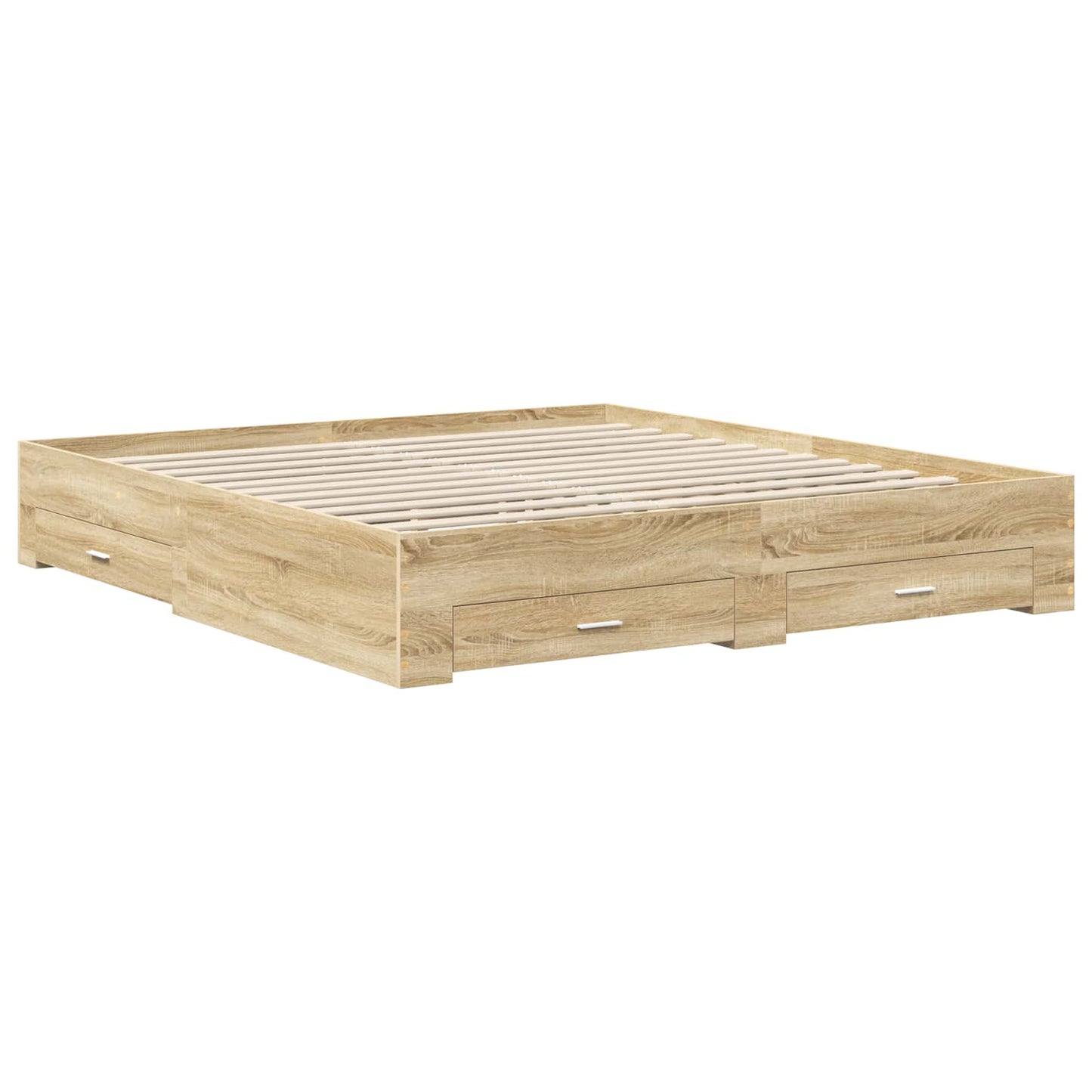 Sengestamme med skuff Sonoma eik 200 x 200 cm Konstruert tre