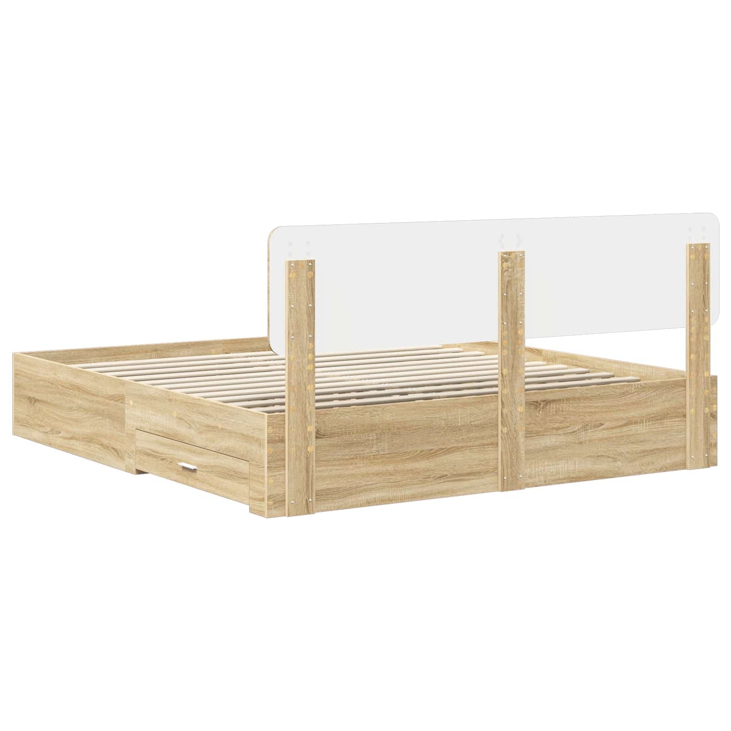 Sengestamme med skuff Sonoma eik 200 x 200 cm Konstruert tre