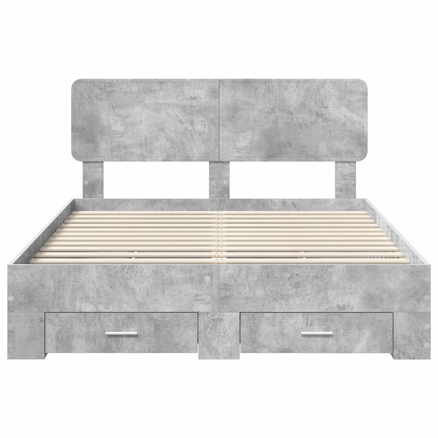 Sengestamme med skuff Betonggrå 160 x 200 cm Konstruert tre