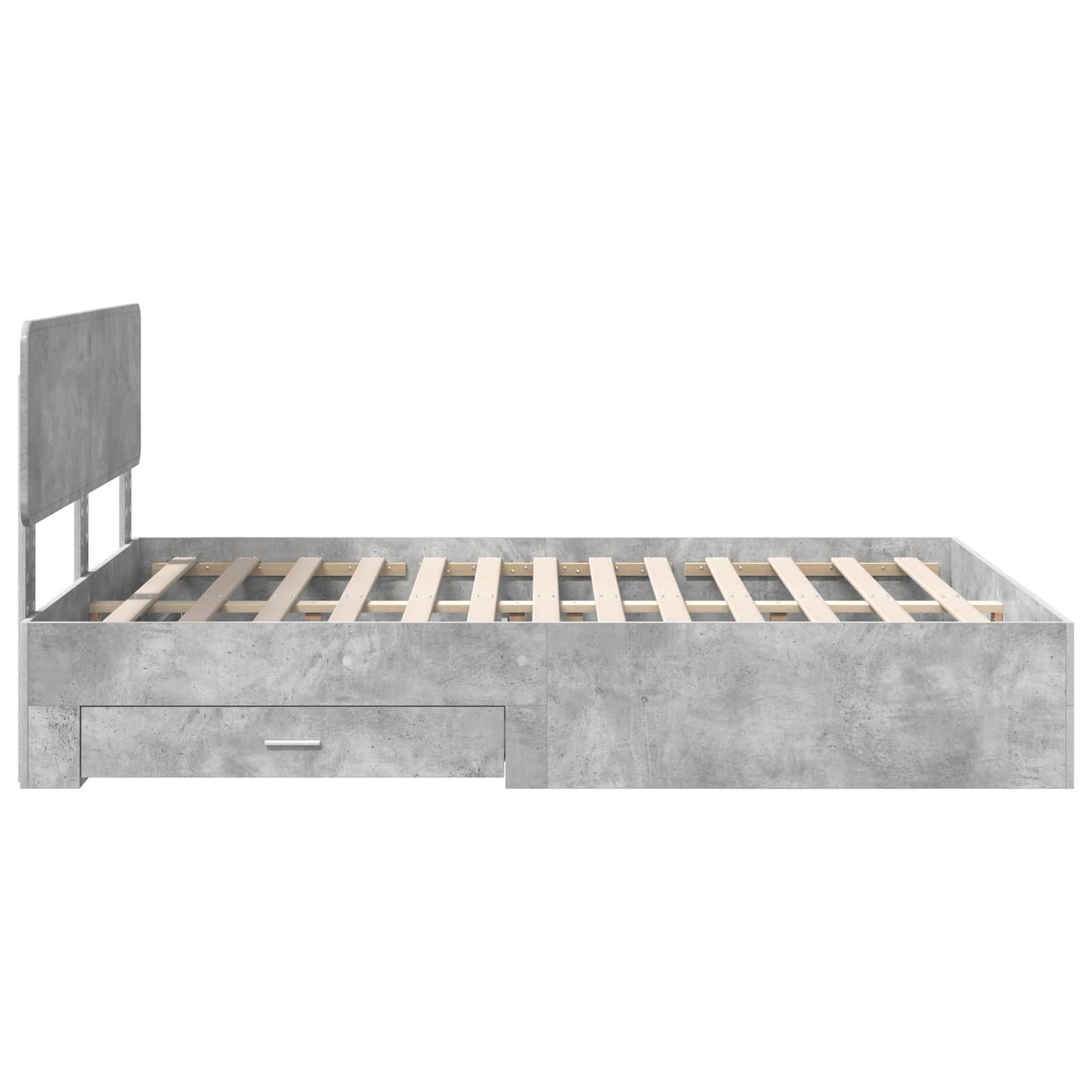 Sengestamme med skuff Betonggrå 160 x 200 cm Konstruert tre