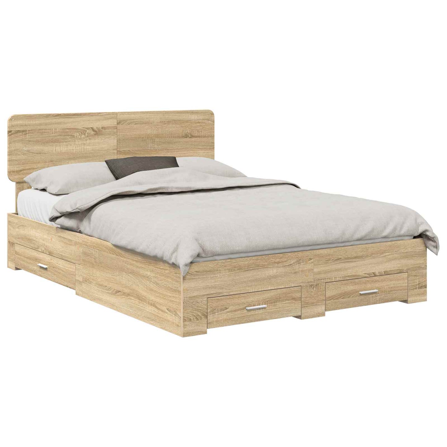 Sengestamme med skuff Sonoma eik 150 x 200 cm Konstruert tre