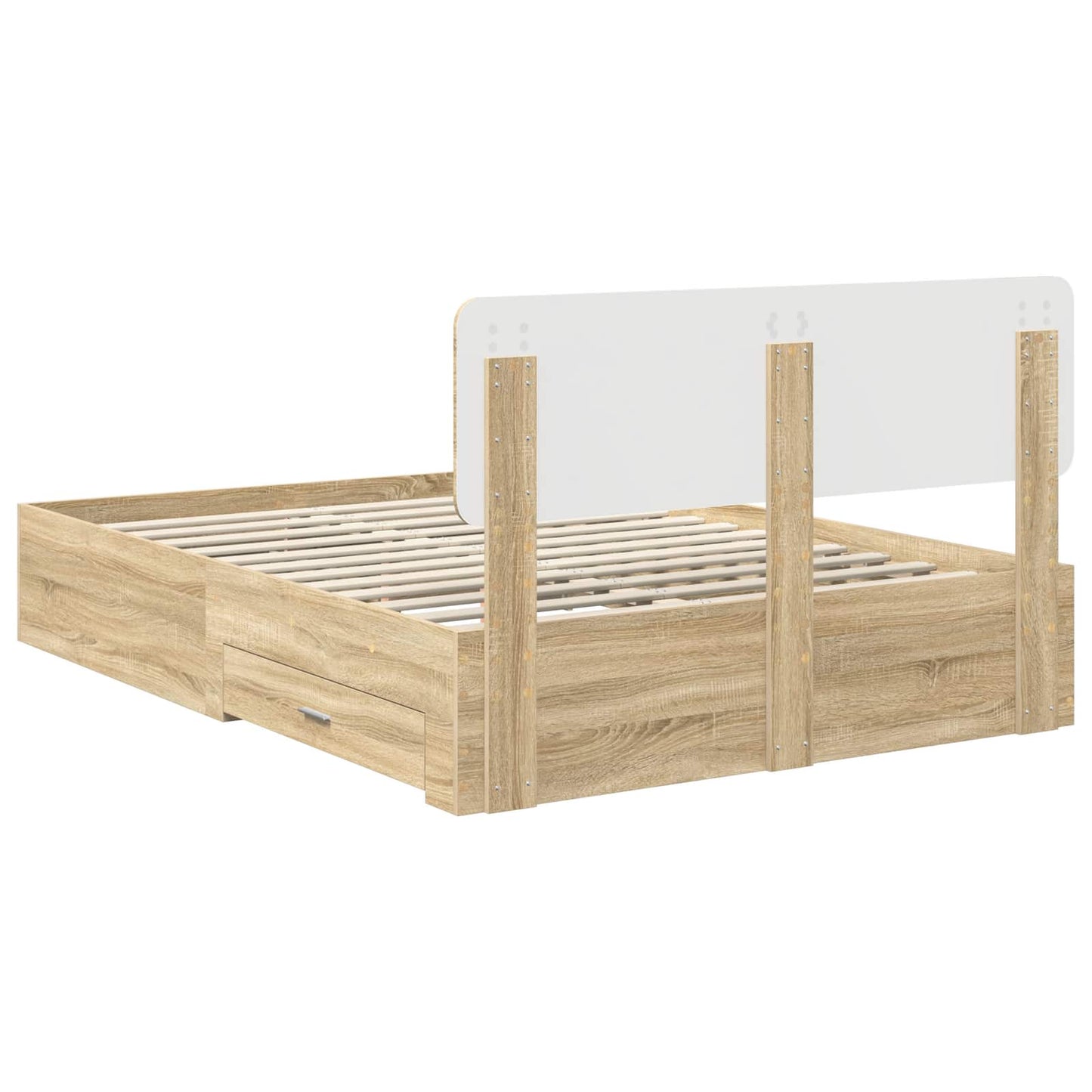 Sengestamme med skuff Sonoma eik 150 x 200 cm Konstruert tre