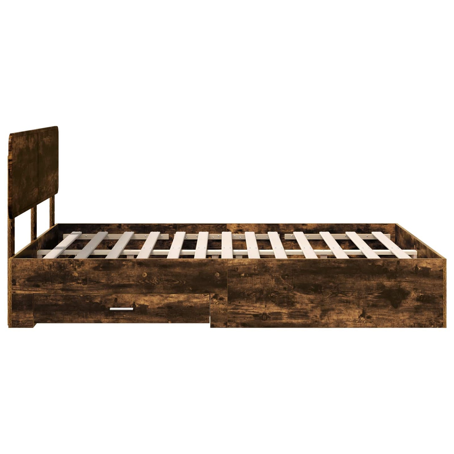 Sengestamme med hodegjerde Røkt eik 150 x 200 cm Konstruert tre