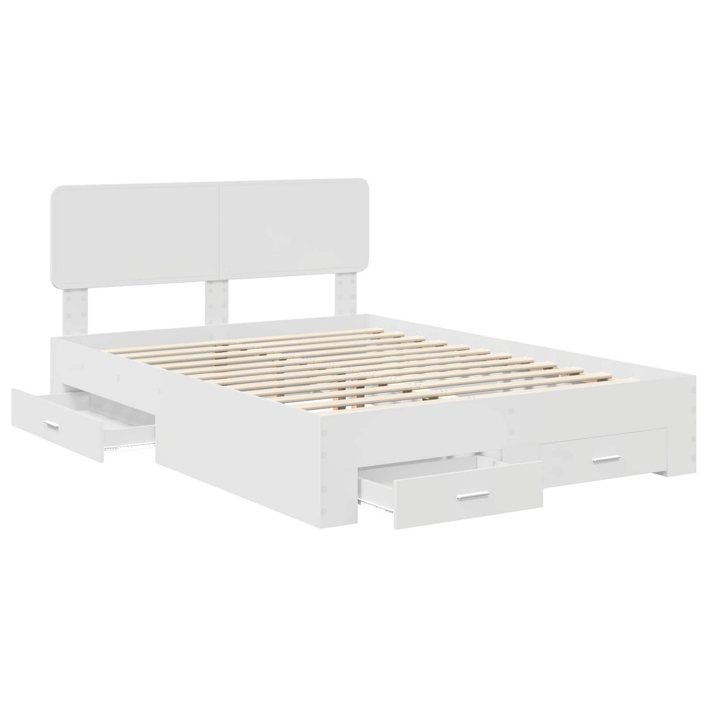 Sengestamme med hodegjerde Hvit 140 x 200 cm Konstruert tre