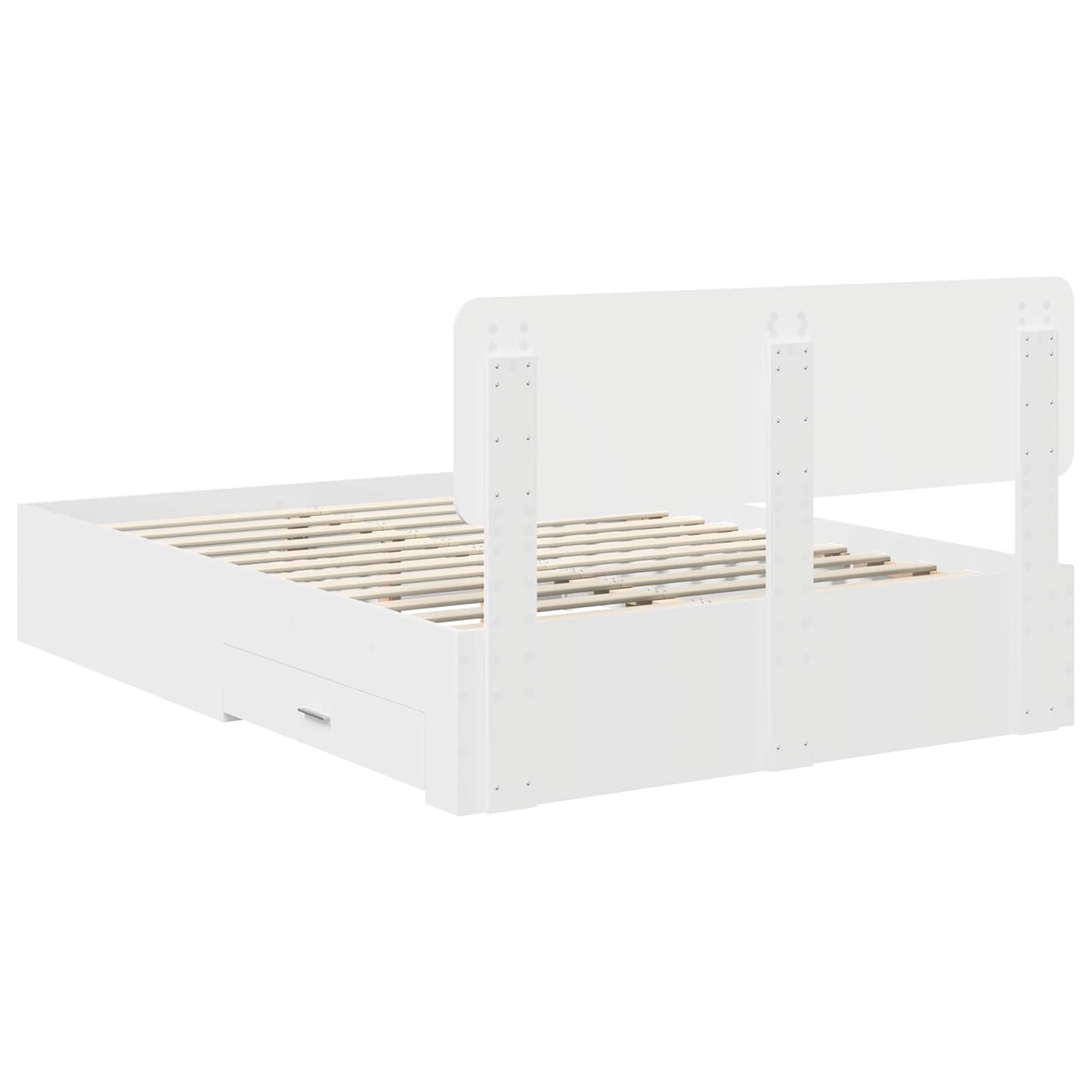 Sengestamme med hodegjerde Hvit 140 x 200 cm Konstruert tre