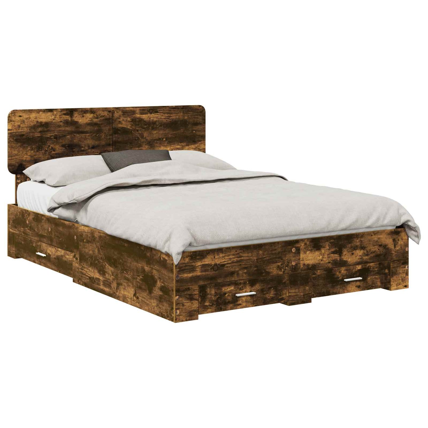 Sengestamme med hodegjerde Røkt eik 140 x 200 cm Konstruert tre