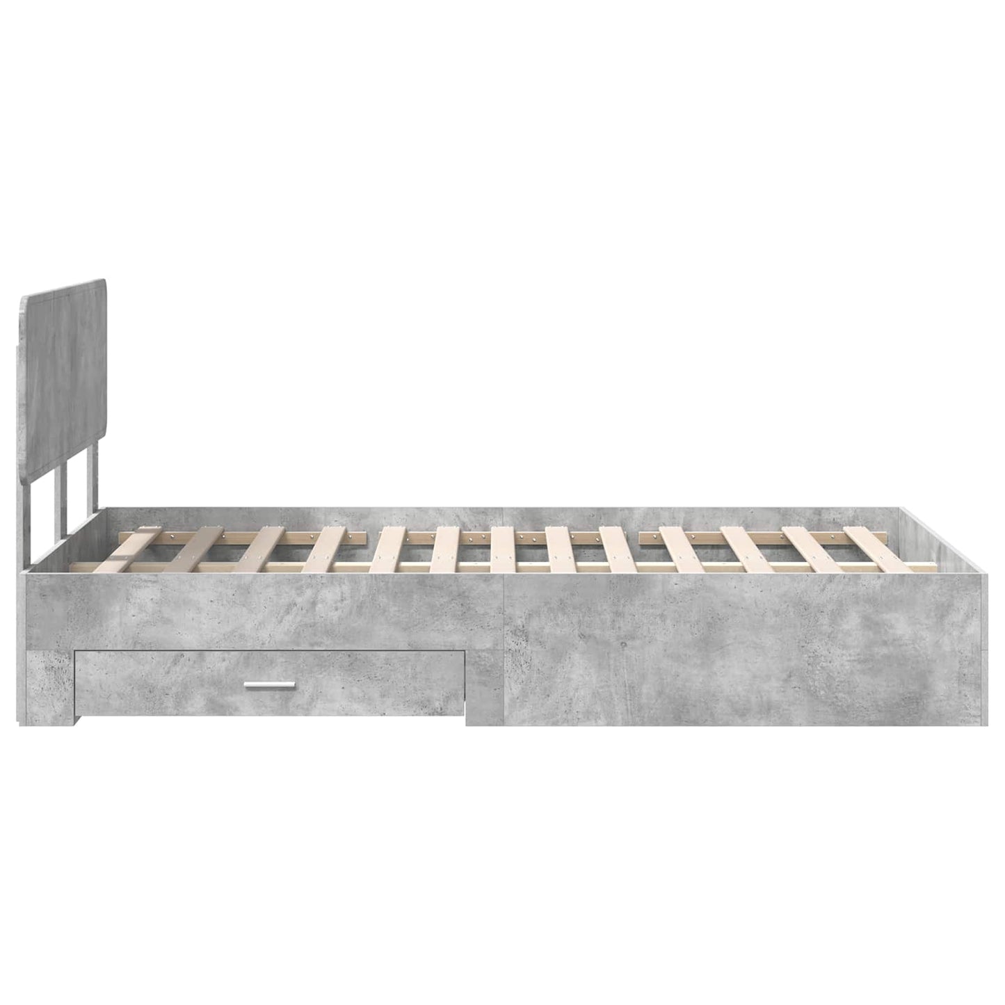 Sengestamme med skuff Betonggrå 120 x 200 cm Konstruert tre
