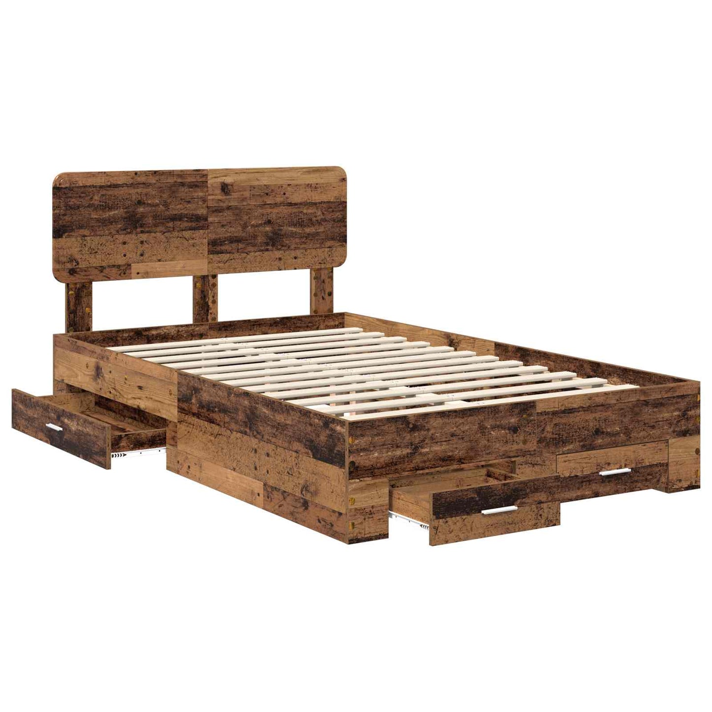 Sengestamme med skuff Gammelt tre 120 x 190 cm Konstruert tre