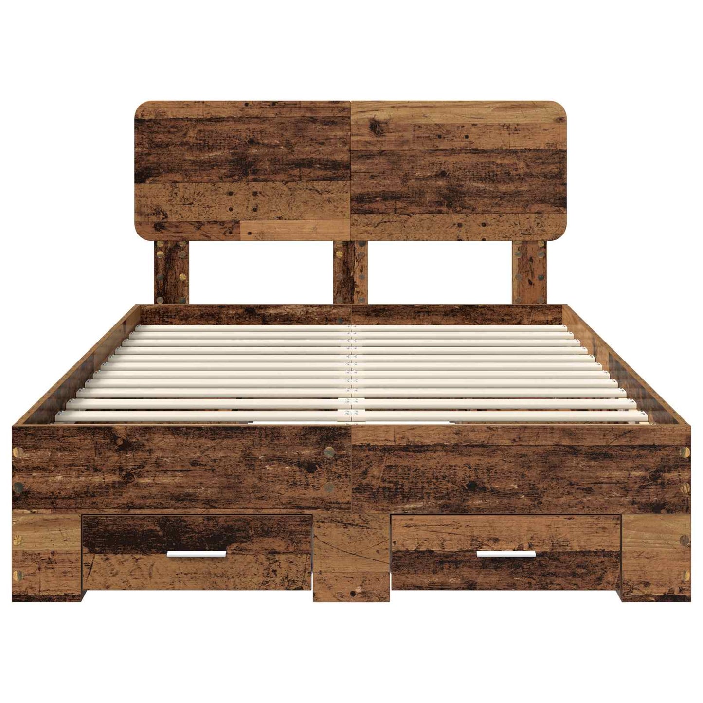 Sengestamme med skuff Gammelt tre 120 x 190 cm Konstruert tre
