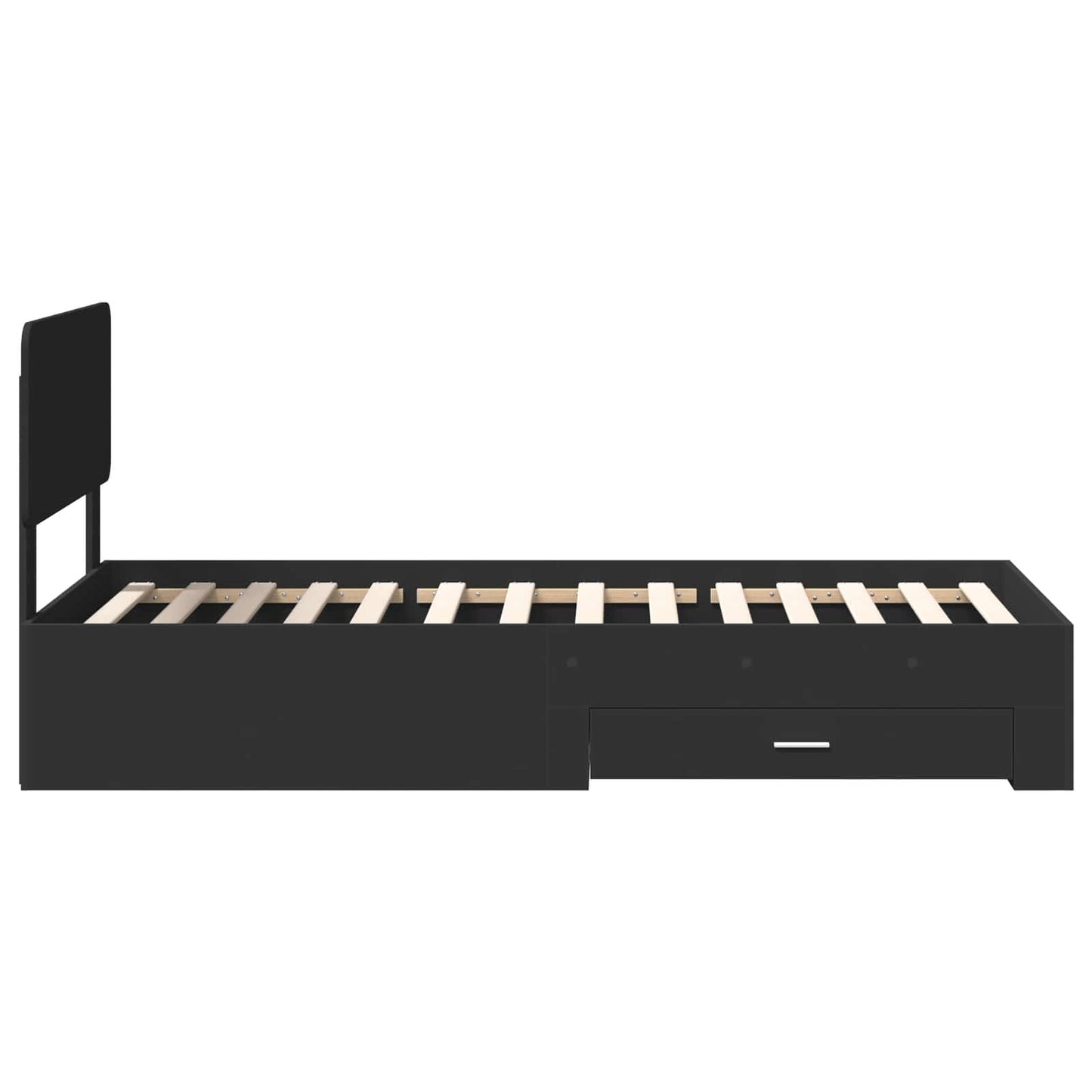 Sengestamme med hodegjerde Svart 100 x 200 cm Konstruert tre