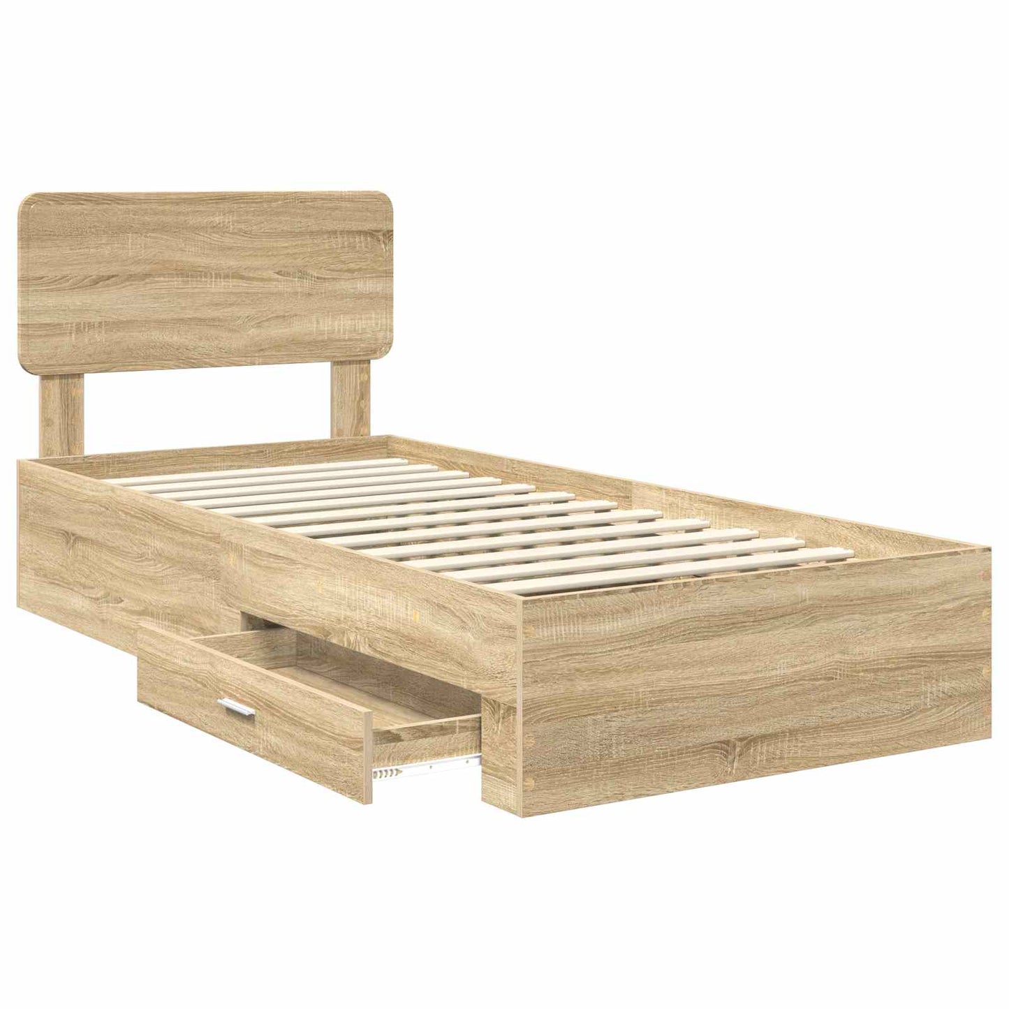 Sengestamme med skuff Sonoma eik 100 x 200 cm Konstruert tre