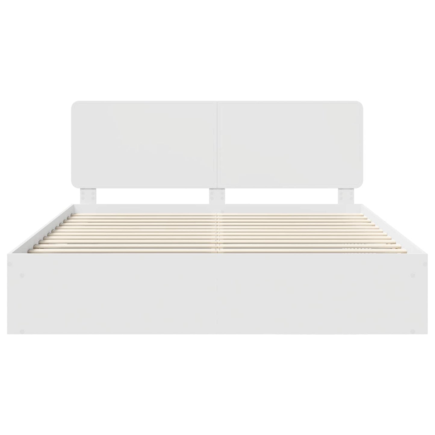 Sengestamme med hodegjerde Hvit 200 x 200 cm Massiv furu