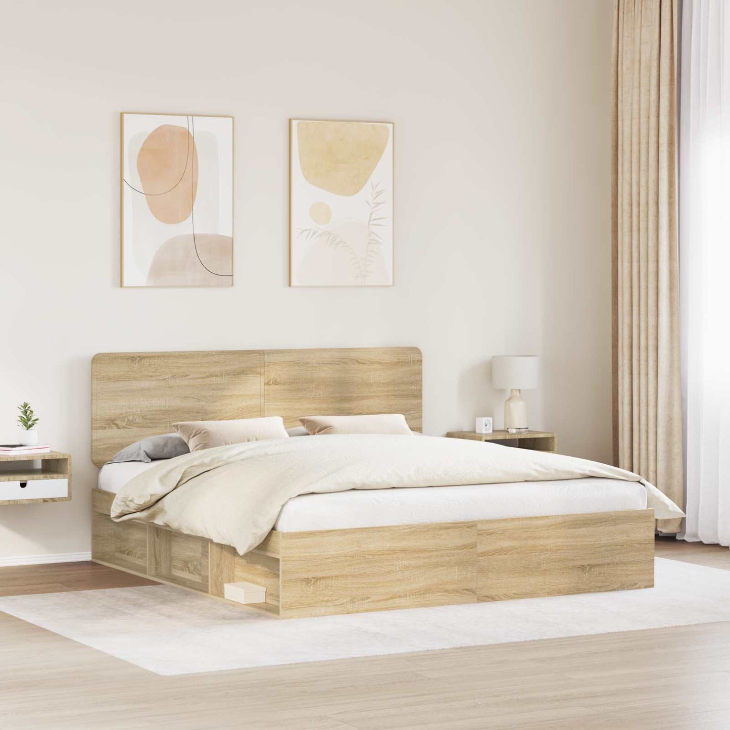 Sengestamme med hodegjerde Sonoma 200 x 200 cm Massiv furu