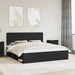 Sengestamme med hodegjerde Svart 180 x 200 cm Massiv furu