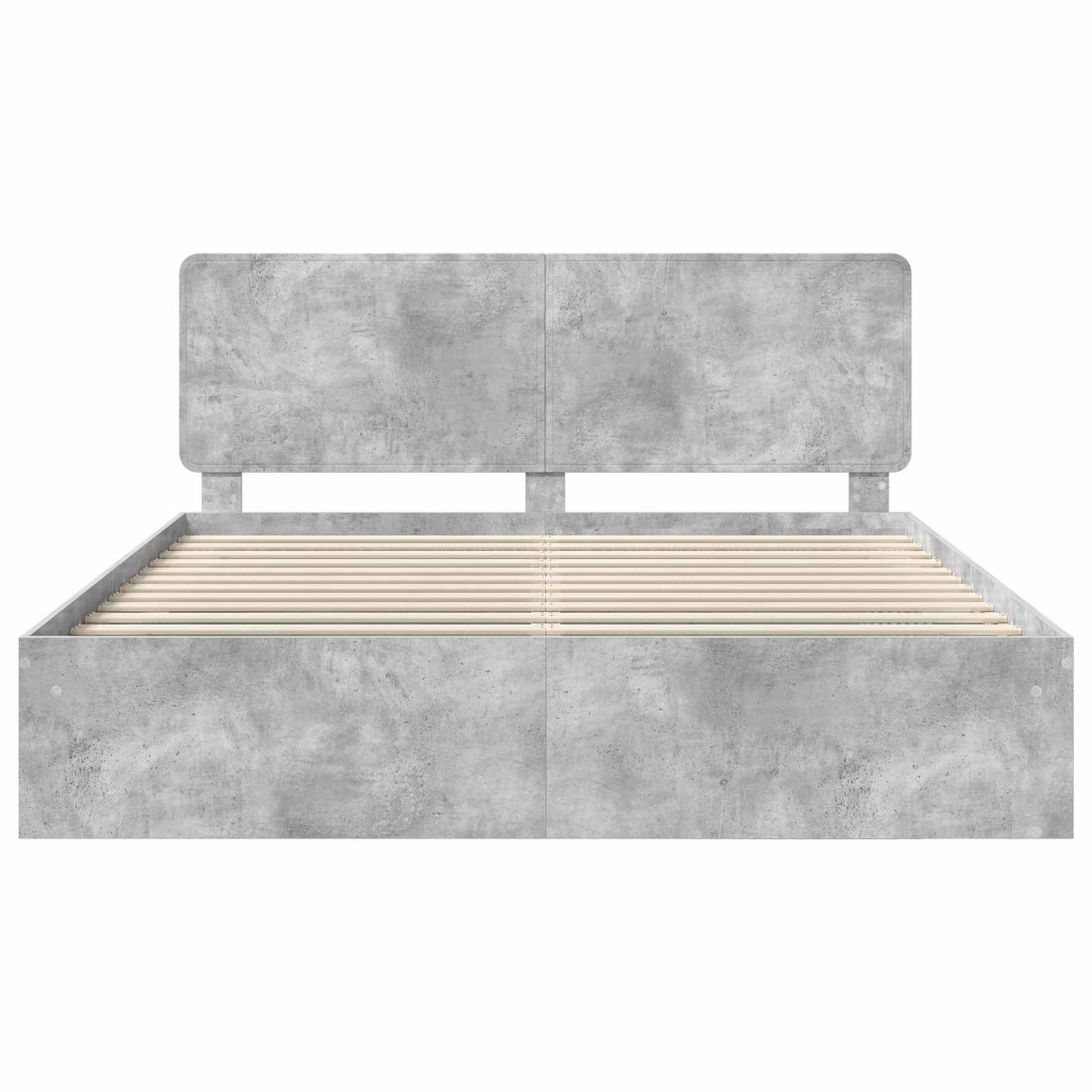Sengestamme med hodegjerde Betong 180 x 200 cm Massiv furu