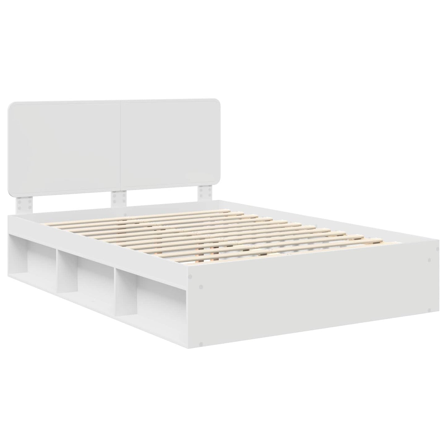 Sengestamme med hodegjerde Hvit 140 x 200 cm Massiv furu