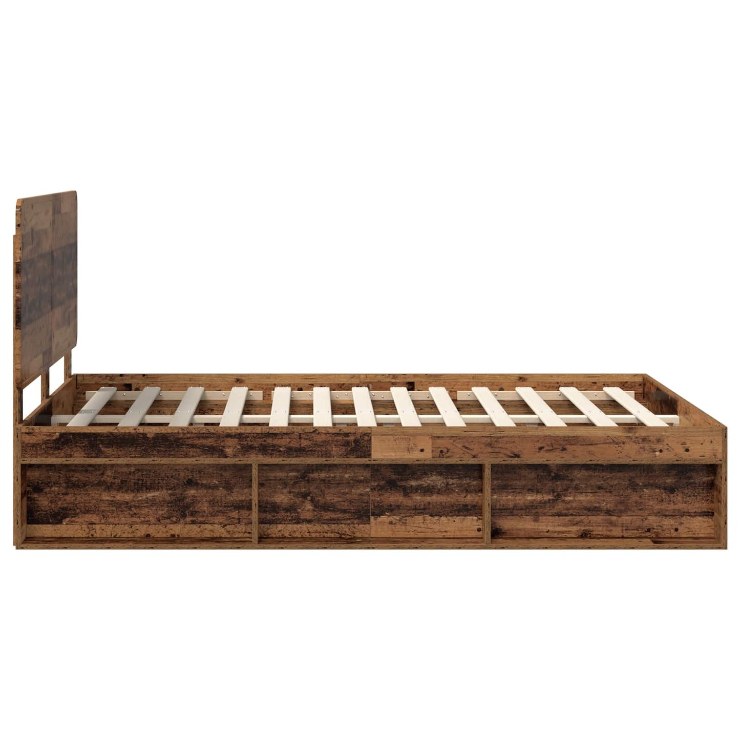 Sengestamme med hodegjerde Gammelt tre 140 x 190 cm Massiv furu