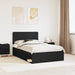Sengestamme med hodegjerde Svart 135 x 190 cm Massiv furu