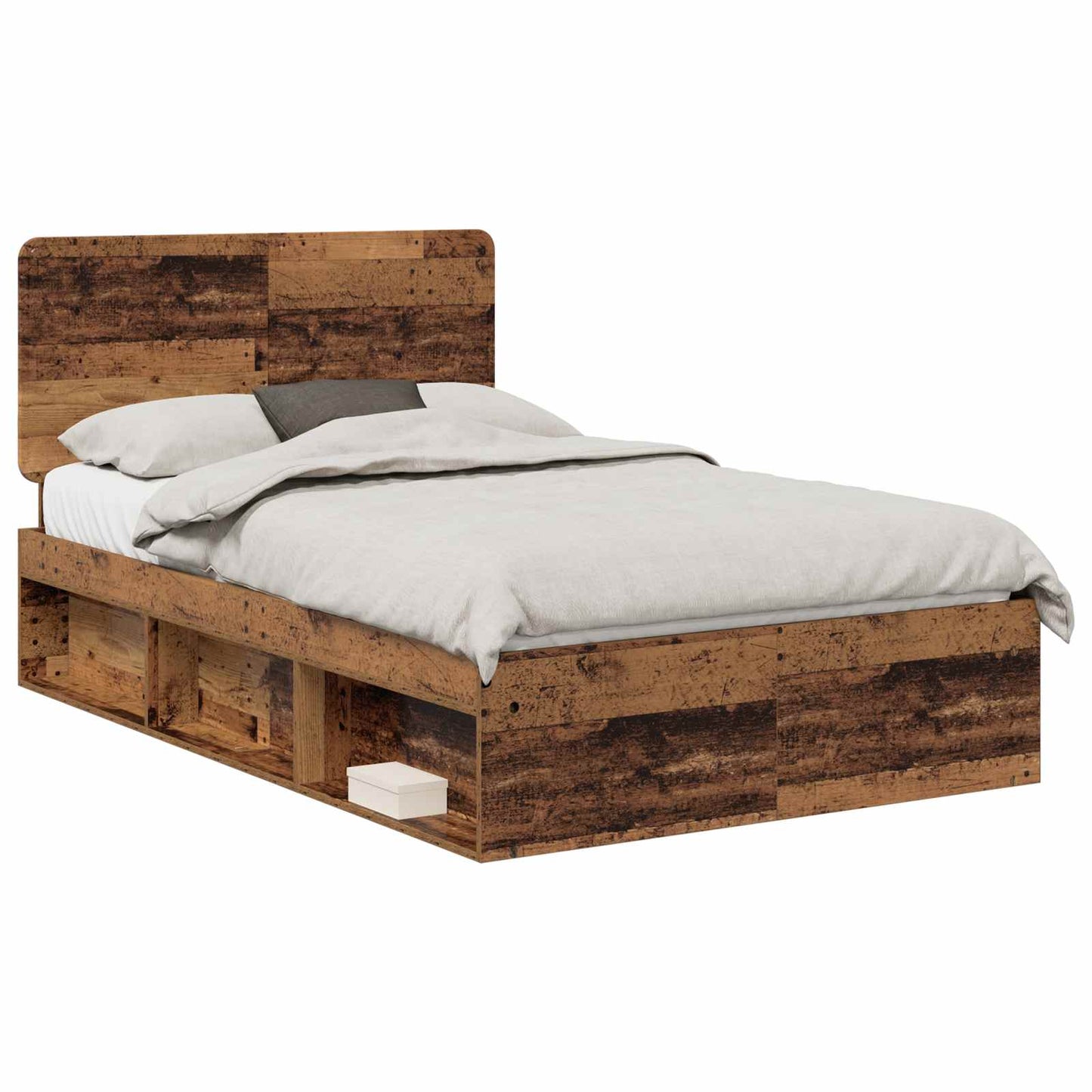 Sengestamme med hodegjerde Gammelt tre 135 x 190 cm Massiv furu