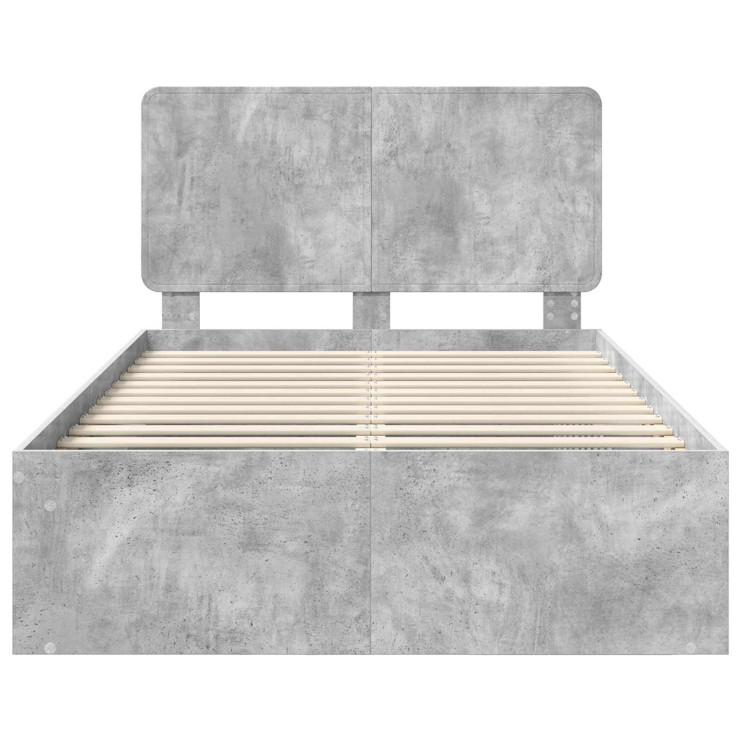 Sengestamme med hodegjerde Betong 120 x 200 cm Massiv furu