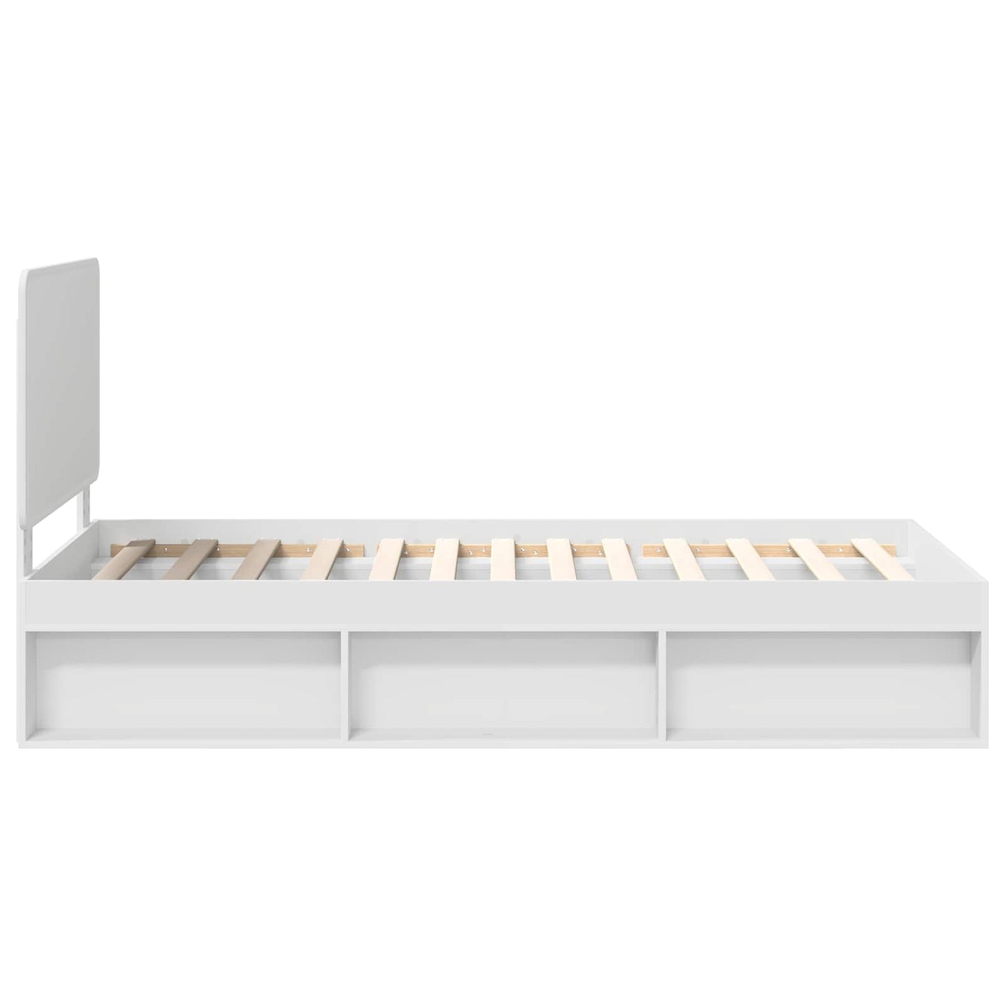 Sengestamme med hodegjerde Hvit 90 x 190 cm Massiv furu