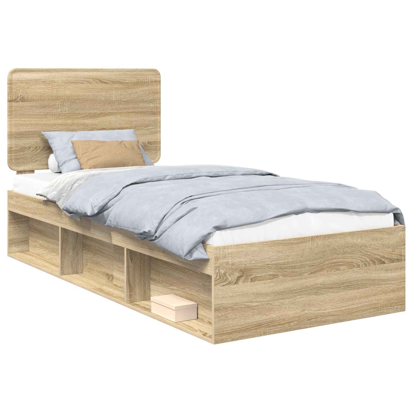 Sengestamme med hodegjerde Sonoma eik 75 x 190 cm Massiv furu