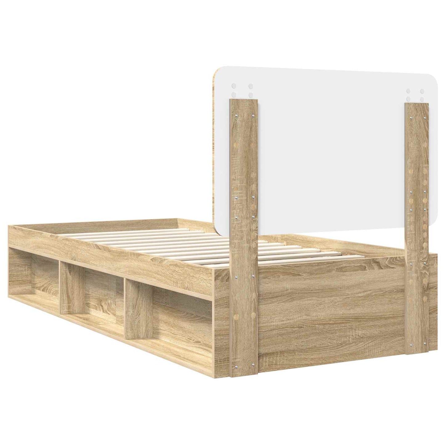 Sengestamme med hodegjerde Sonoma eik 75 x 190 cm Massiv furu