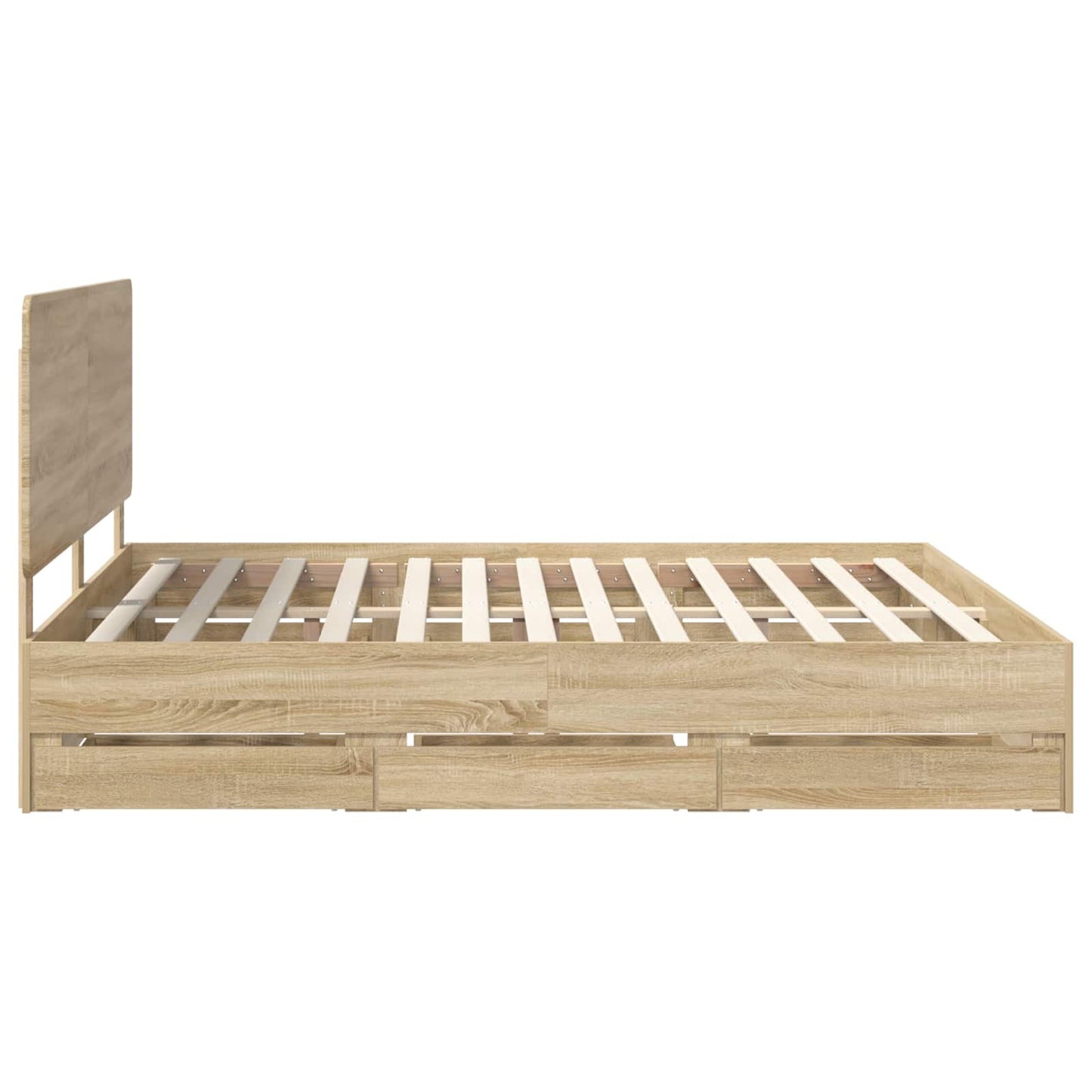 Sengestamme med skuff Sonoma eik 200 x 200 cm Ingeniørtre