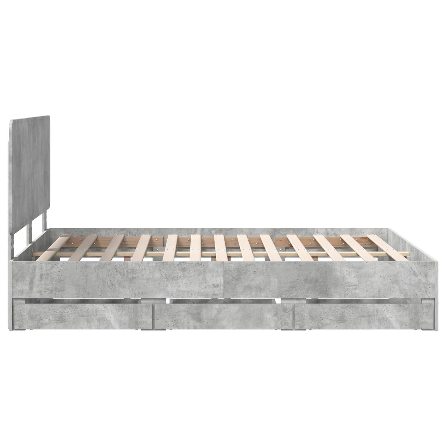 Sengestamme med skuff Betonggrå 150 x 200 cm Ingeniørtre