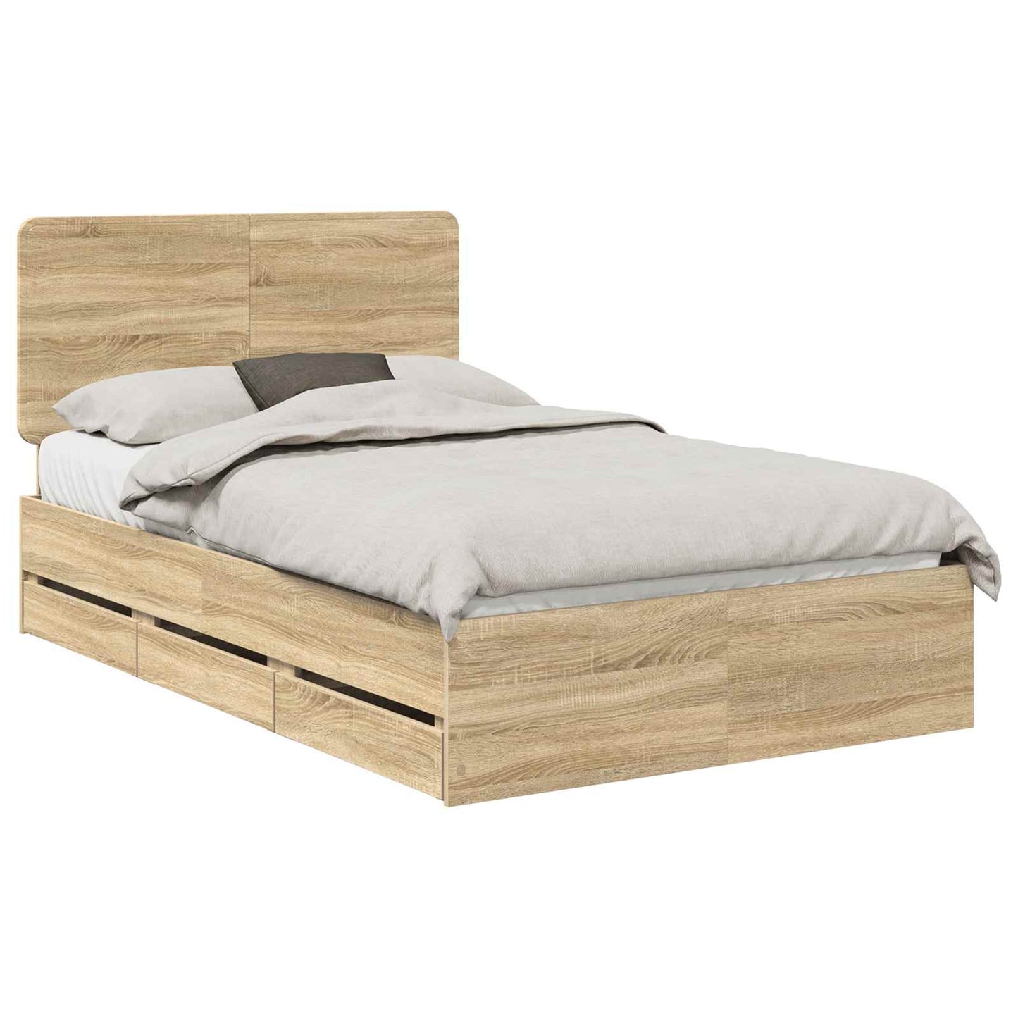 Sengestamme med skuff Sonoma eik 120 x 190 cm Ingeniørtre
