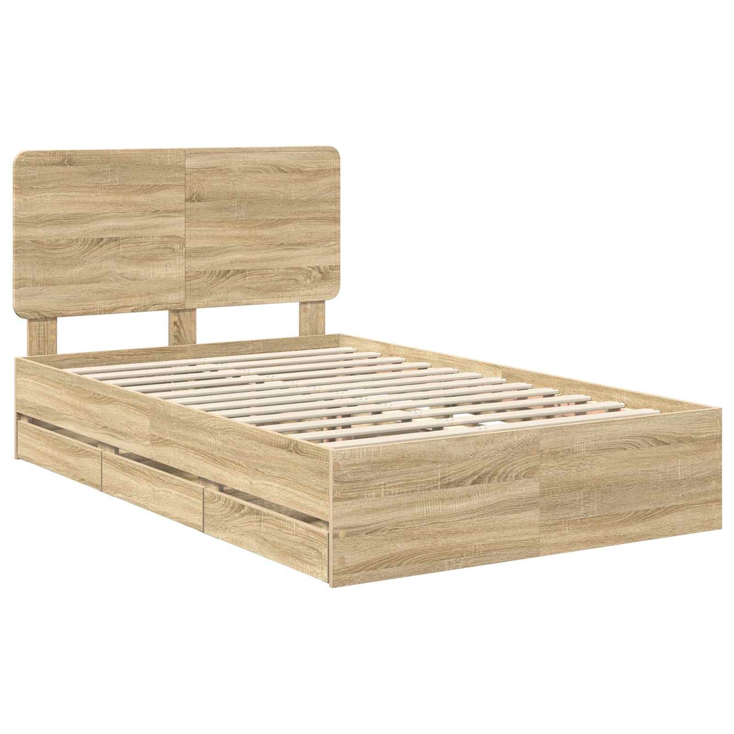 Sengestamme med skuff Sonoma eik 120 x 190 cm Ingeniørtre