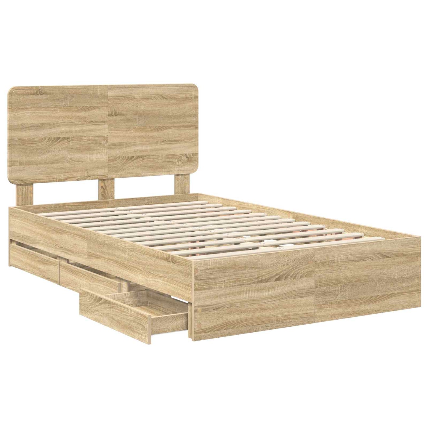 Sengestamme med skuff Sonoma eik 120 x 190 cm Ingeniørtre