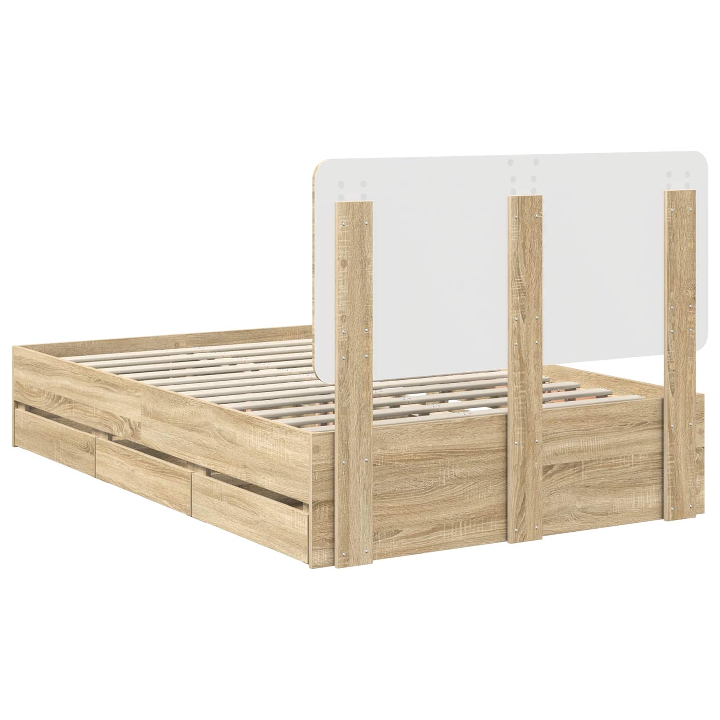 Sengestamme med skuff Sonoma eik 120 x 190 cm Ingeniørtre