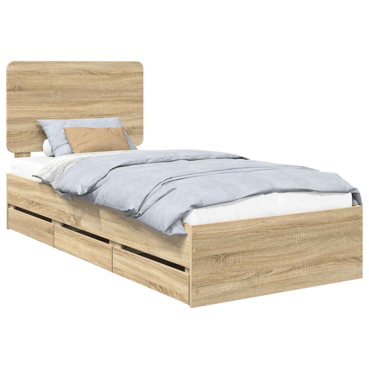 Sengestamme med skuff Sonoma eik 90 x 200 cm Ingeniørtre