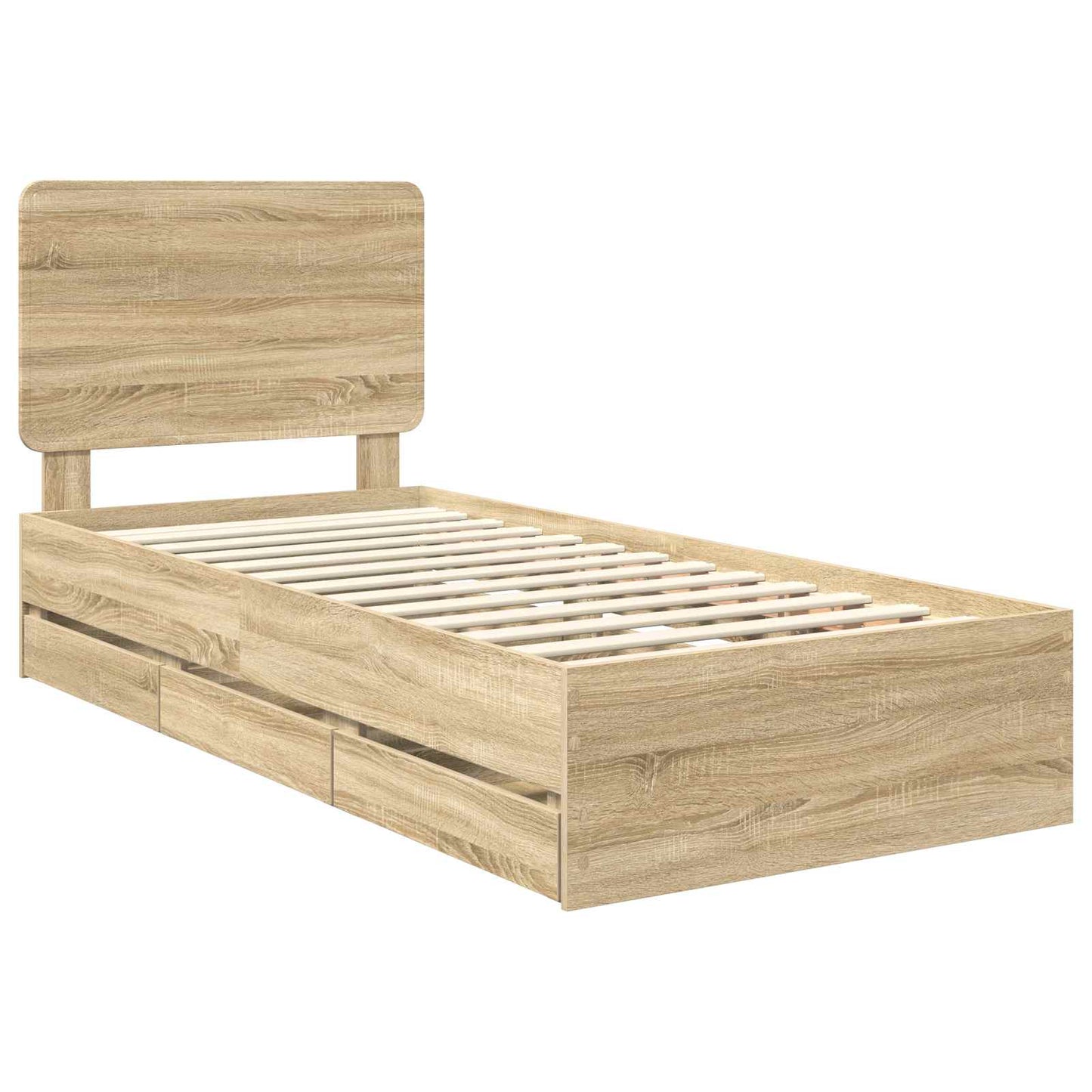 Sengestamme med skuff Sonoma eik 90 x 200 cm Ingeniørtre